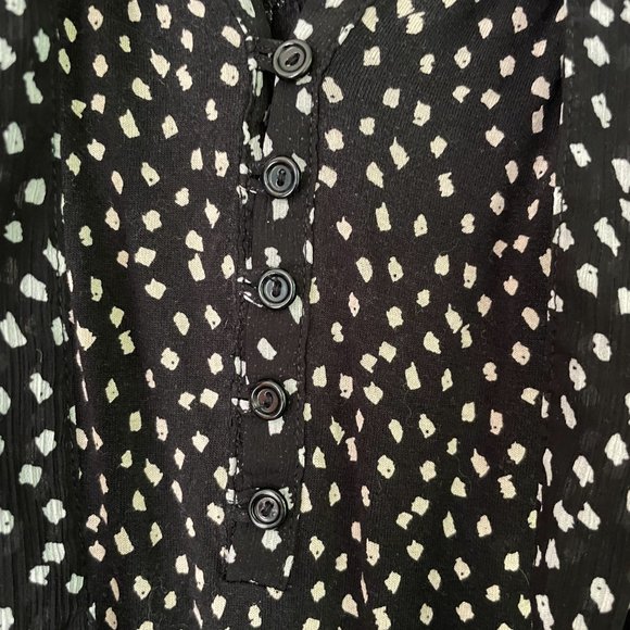 LOFT Black and White Polka Dot Blouse - Picture 4 of 6
